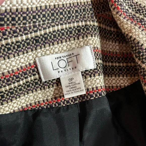 LOFT‎ Striped Cotton Blazer - Picture 7 of 8